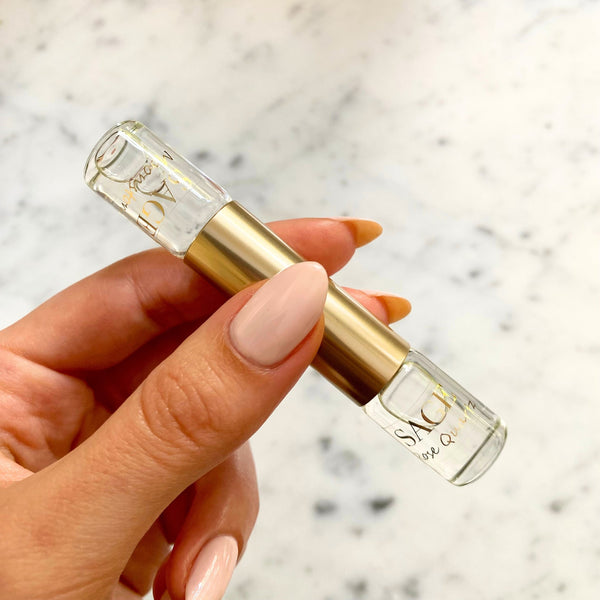 ¼ oz Eau de Toilette Dual Roll-On, Rose Quartz and Moonstone, floral, Vegan, Cruelty-Free fragrance, 1/8 oz each

