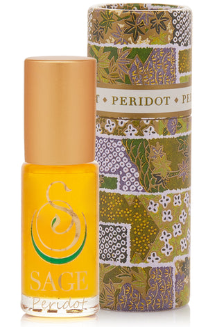 1/8 oz roll on Sage Peridot Perfume Oil in reusable box, fresh, fruity, Gender Neutral, Vegan, Cruelty free fragrance